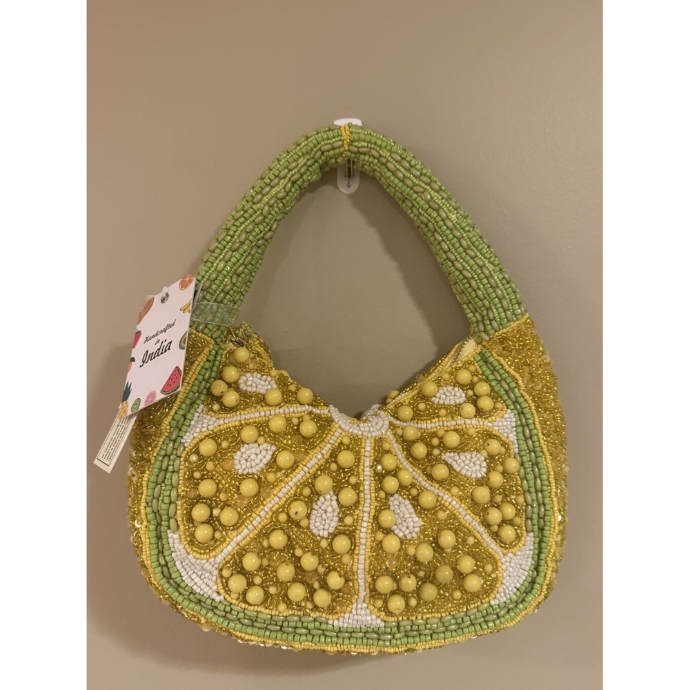 New Release Handcrafted in India Lemon Fruit Beaded Bag‎ Viral TikTok